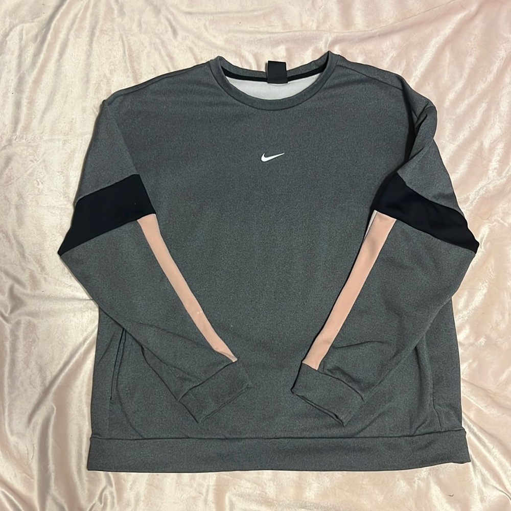women’s grey nike athletic crew neck
